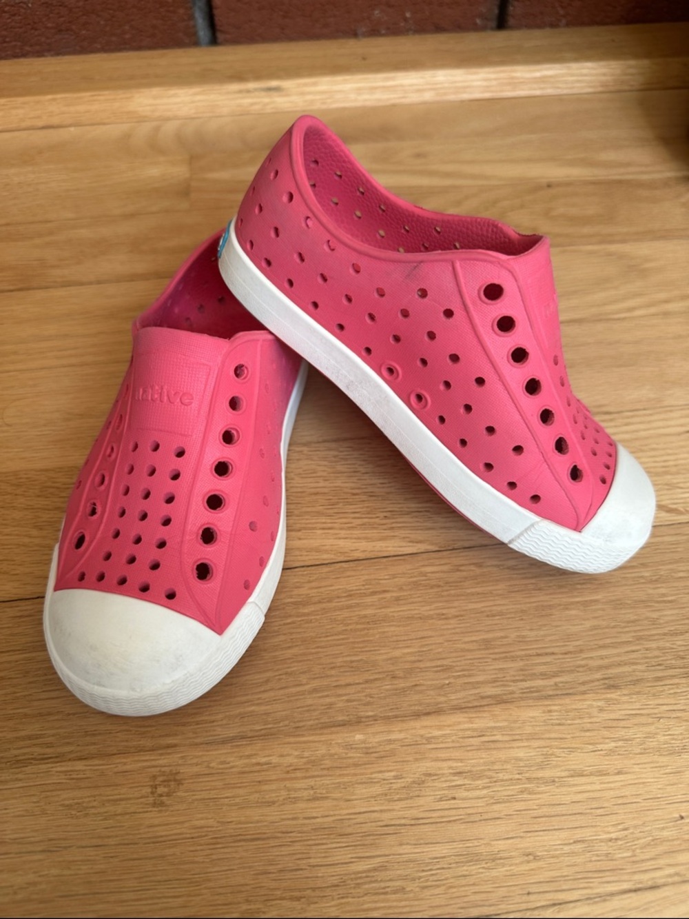 Native Bright Pink Slip-On Rubber Sneakers